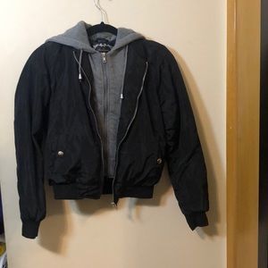 Black & Grey Bomber Jacket Hoodie Combo